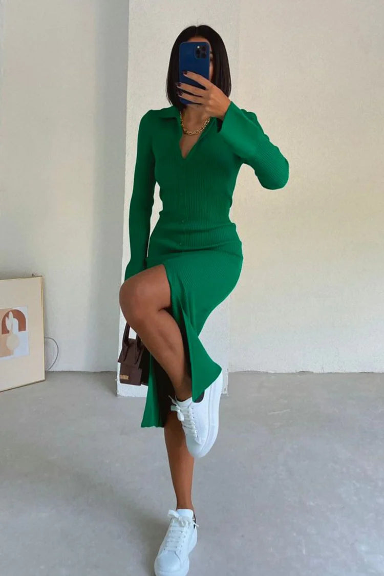 Classy© Green knit dress